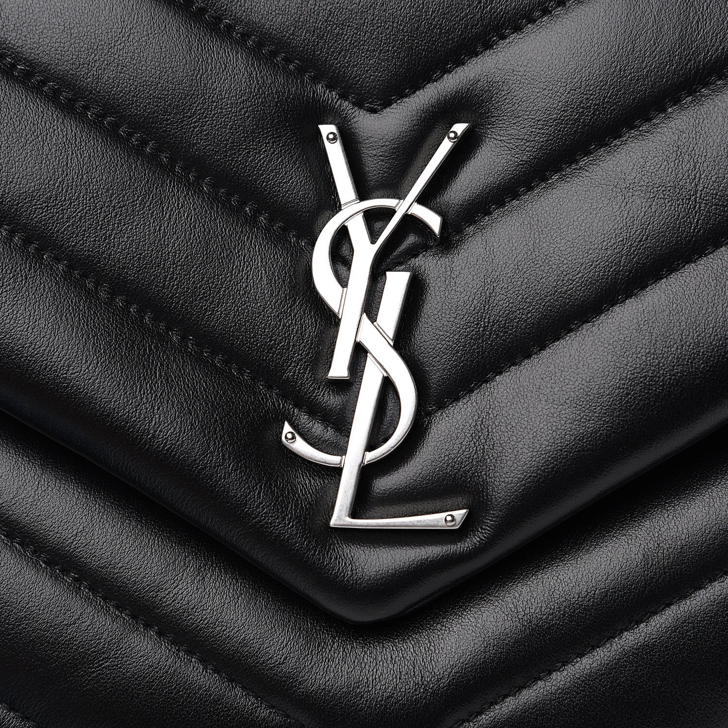 Saint Laurent Calfskin Y Quilted Monogram Medium Loulou Chain Satchel Black 8 of 8