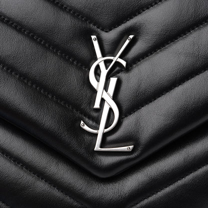 Saint Laurent Calfskin Y Quilted Monogram Medium Loulou Chain Satchel Black 8 of 8