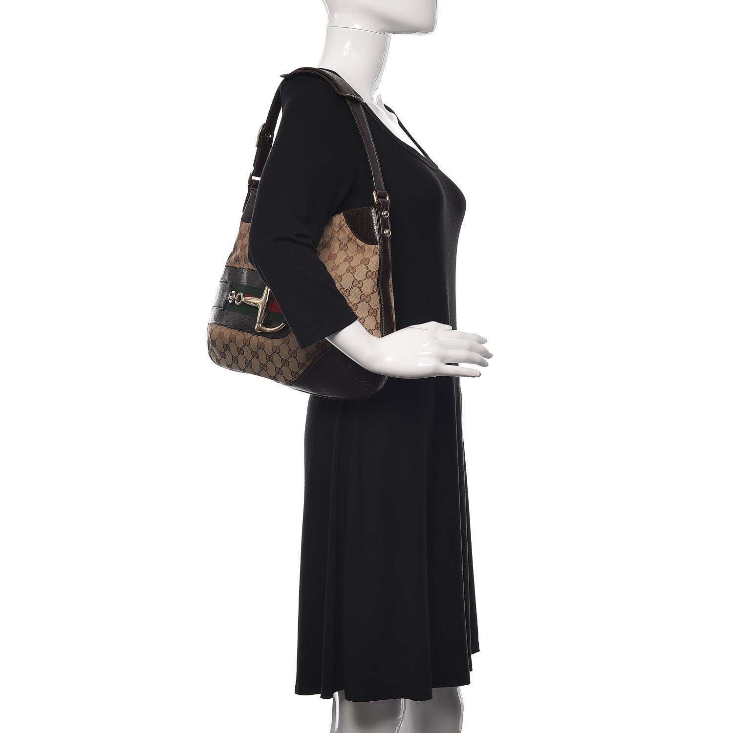 Gucci Monogram Hasler Hobo Dark Brown 2 of 9