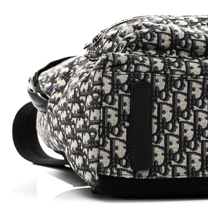 Christian Dior Oblique Calfskin Rider Backpack Beige Black 8 of 9