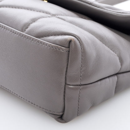 Saint Laurent Lambskin Quilted Toy Loulou Puffer Monogram Chain Satchel Fog 8 of 8