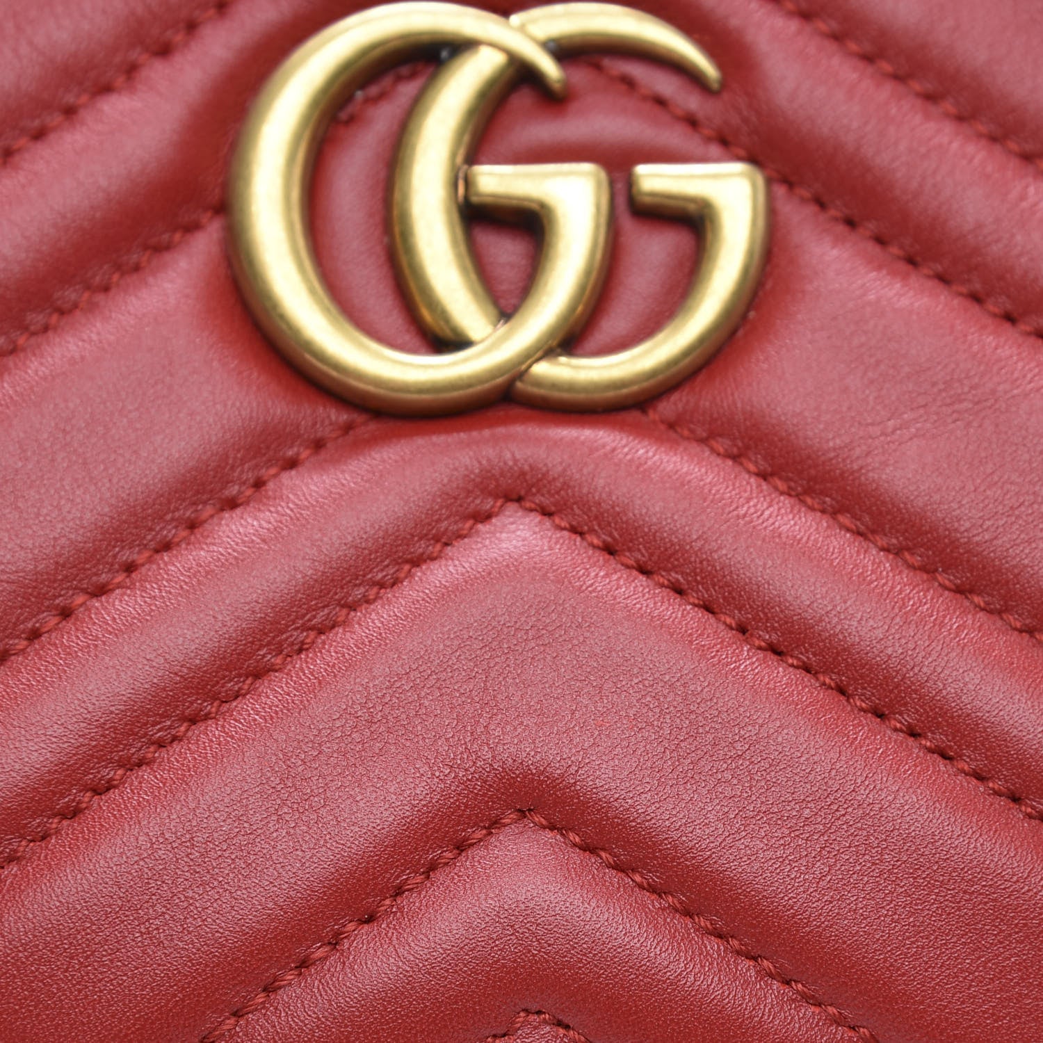Gucci Calfskin Matelasse GG Marmont Belt Bag 95 38 Hibiscus Red 12 of 13