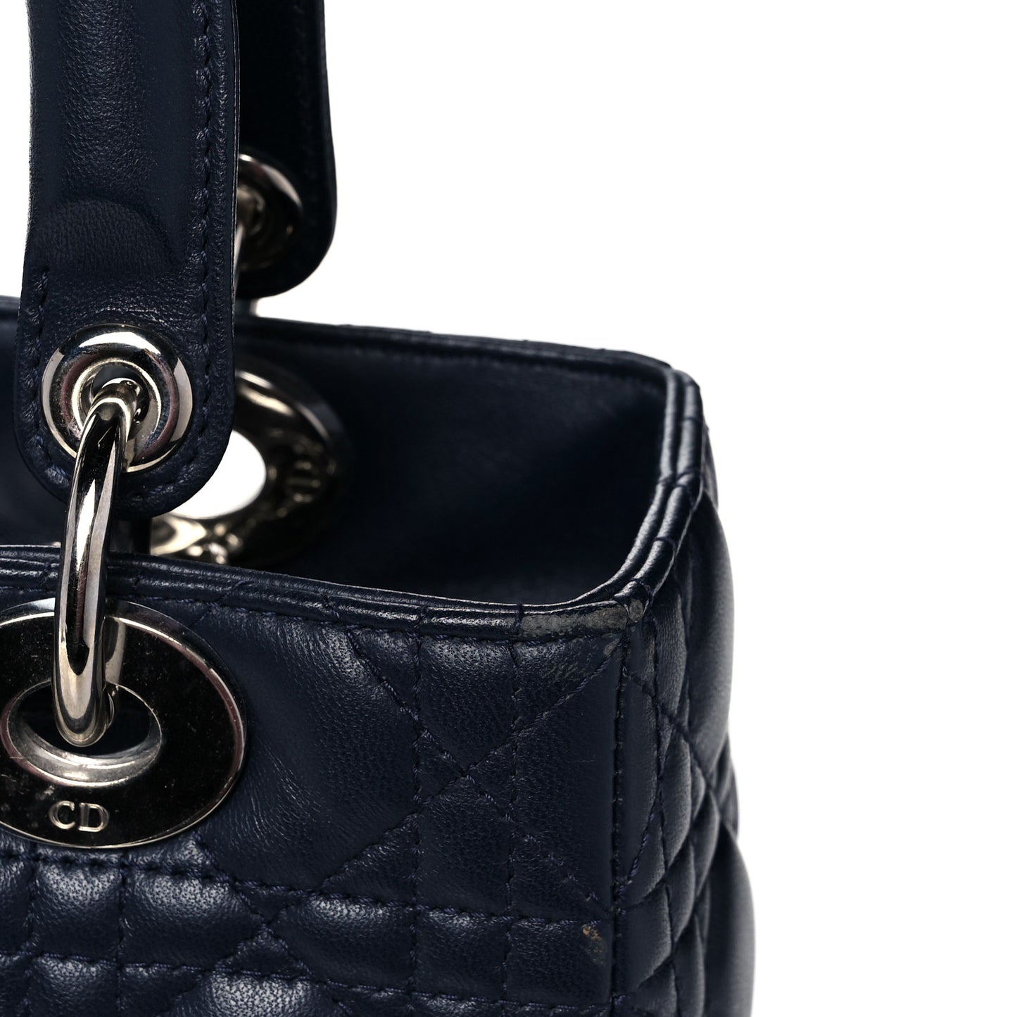 Lambskin Cannage Medium Lady Dior Navy Blue