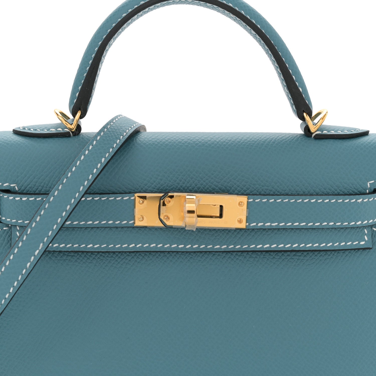 Hermes Epsom Mini Kelly Sellier 20 New Blue Jean 8 of 11