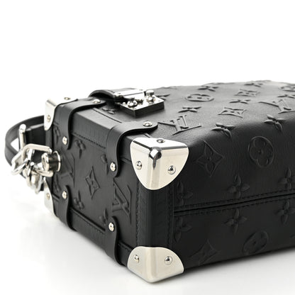 Louis Vuitton Calfskin Debossed Monogram Side Trunk Black 8 of 9