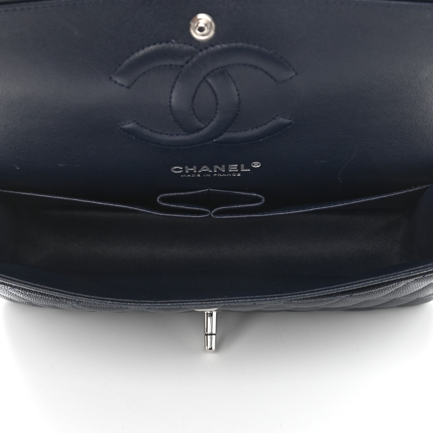 Chanel Caviar Quilted Medium Double Flap Navy 5 of 12