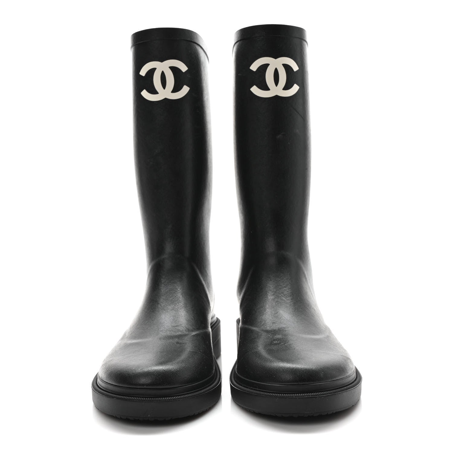 Chanel Caoutchouk CC High Boots 40 Black 2 of 8