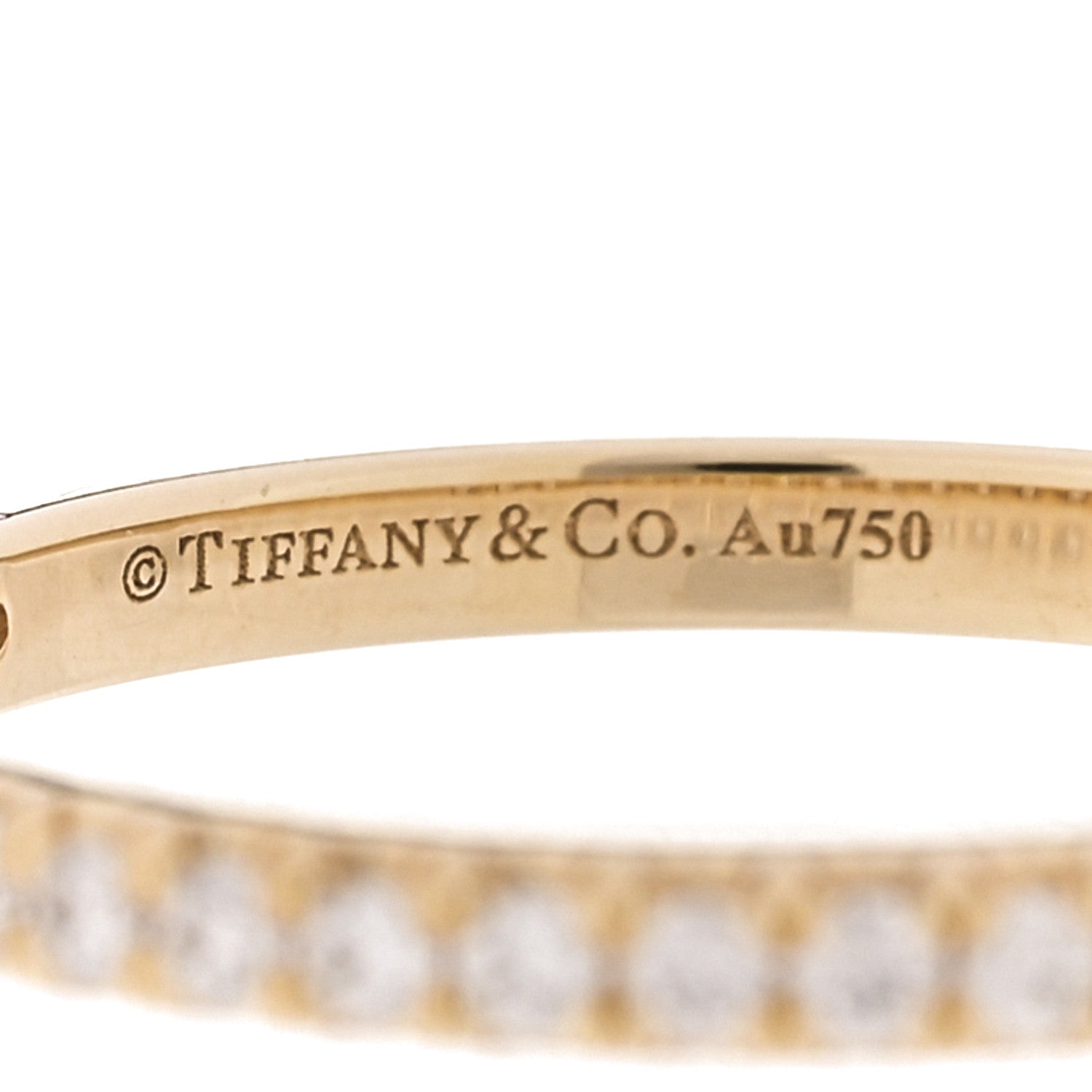 Tiffany 18K Yellow Gold Diamond Soleste Half Eternity Band Ring 50 5.5 4 of 5