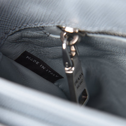 Prada Saffiano Lux Lock Flap Chain Shoulder Bag Lago 7 of 10