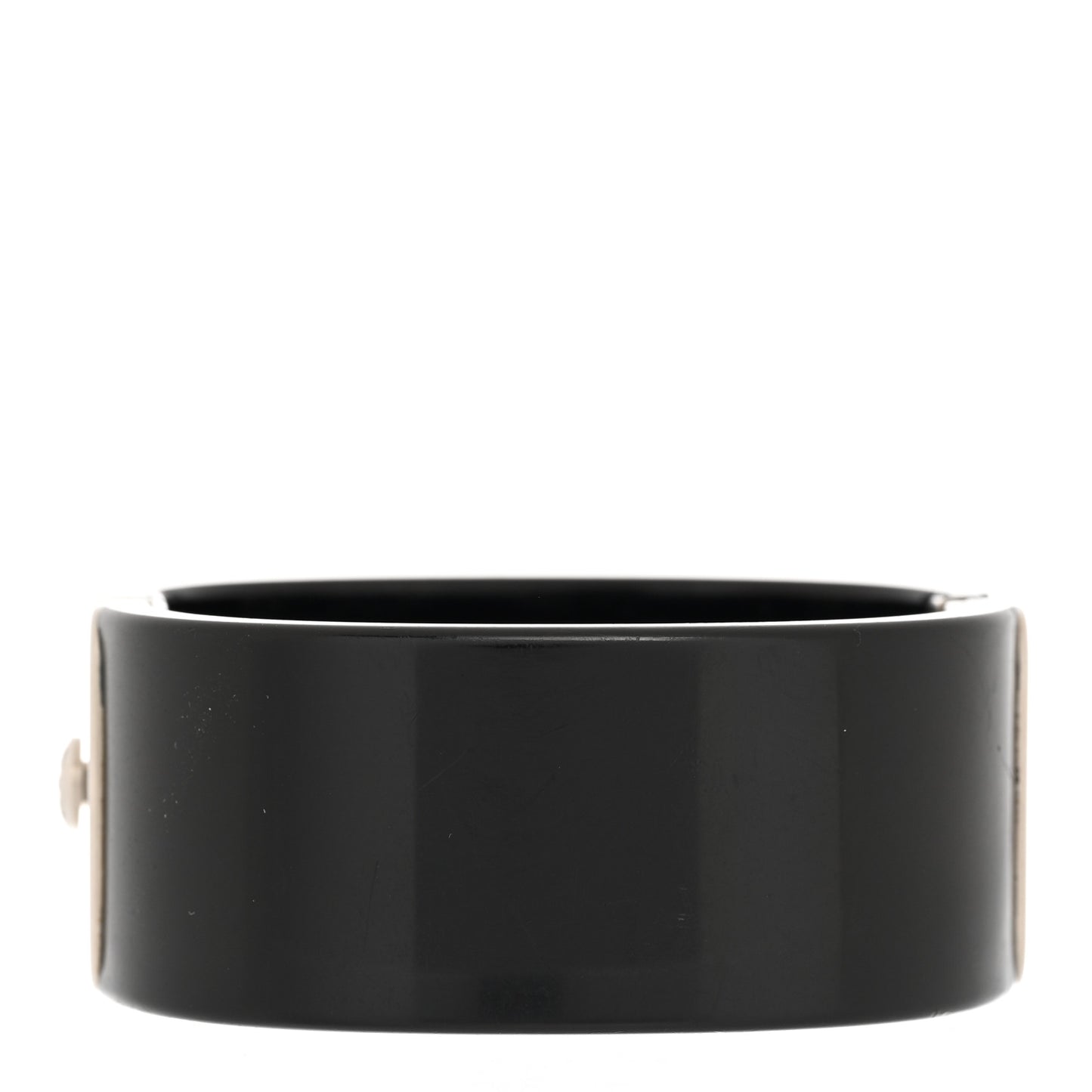 Resin Crystal Baguette CC Cuff Black Silver