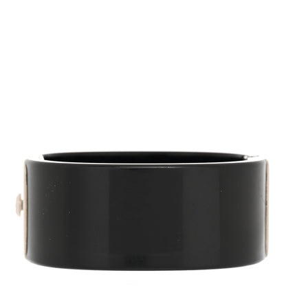 Chanel Resin Crystal Baguette CC Cuff Black Silver 3 of 6
