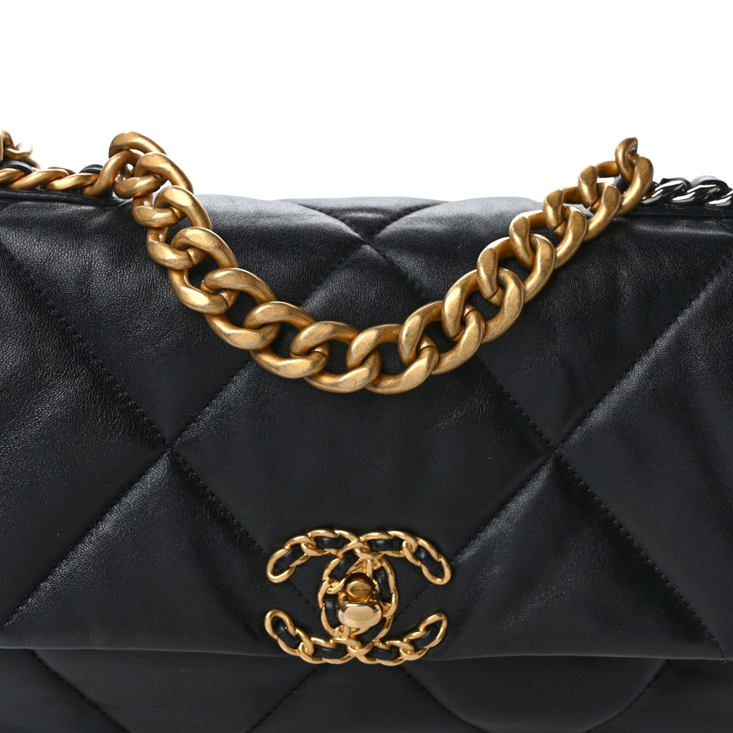 Chanel Goatskin Quilted Medium Chanel 19 Flap Black 8 of 11