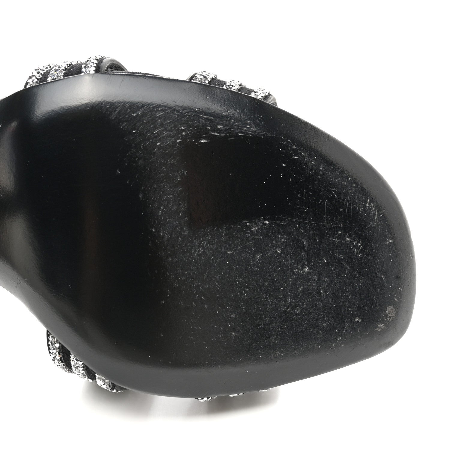 Hermes Suede Goatskin Embellished Ella 105 Sandals 38.5 Black 10 of 11