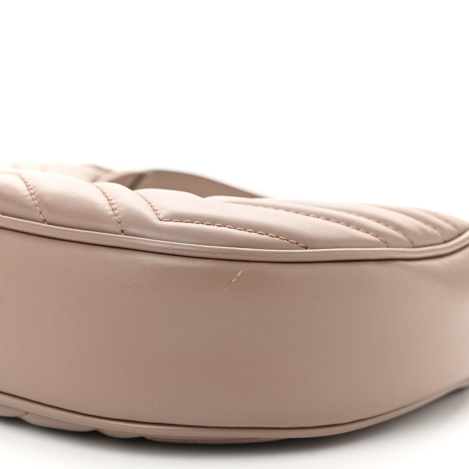 Gucci Calfskin Matelasse Chevron Mini GG Marmont Half Moon Hobo Porcelain Rose 10 of 11