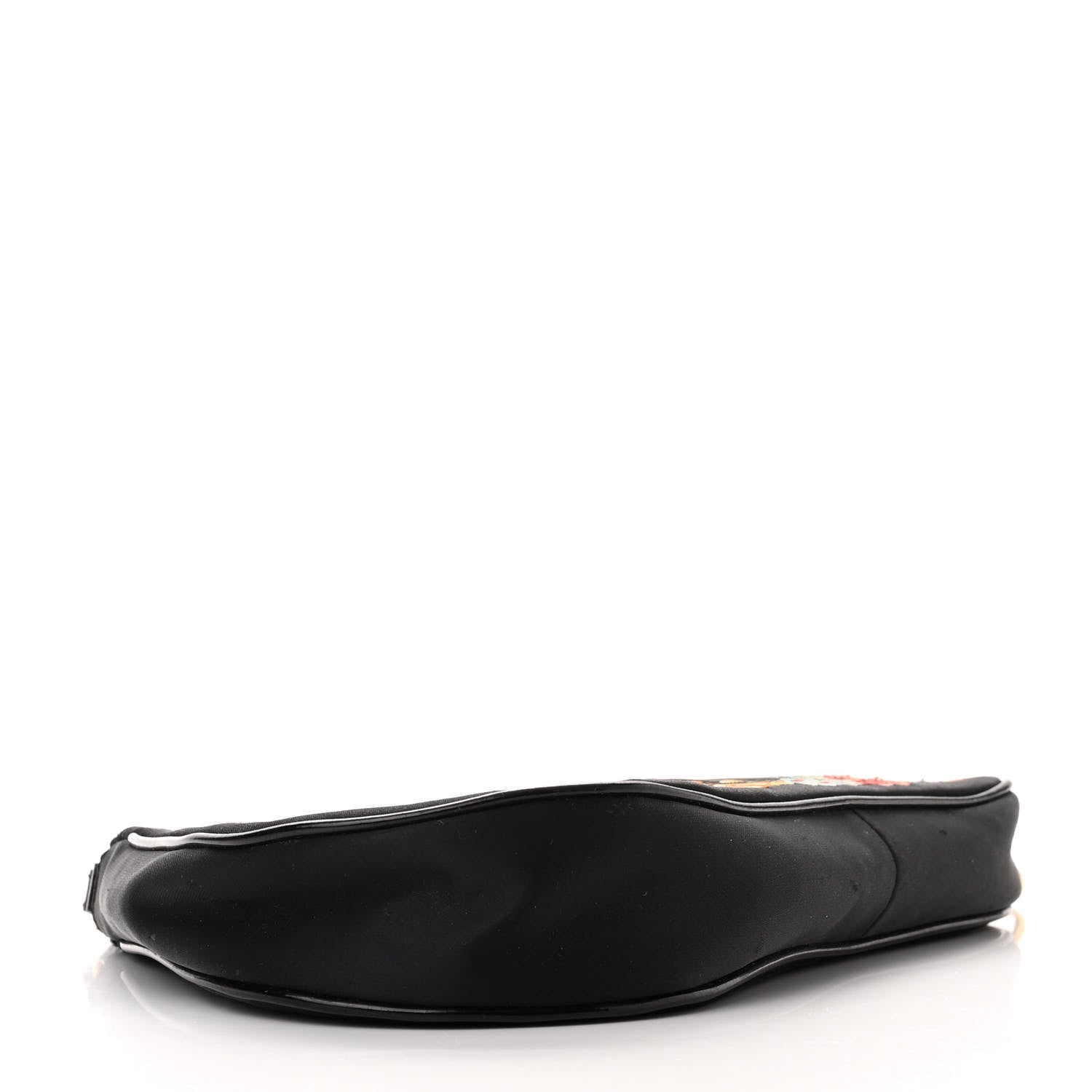 Christian Dior Satin Embroidered Koi Saddle Bag Black 4 of 10