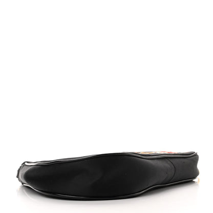 Christian Dior Satin Embroidered Koi Saddle Bag Black 4 of 10