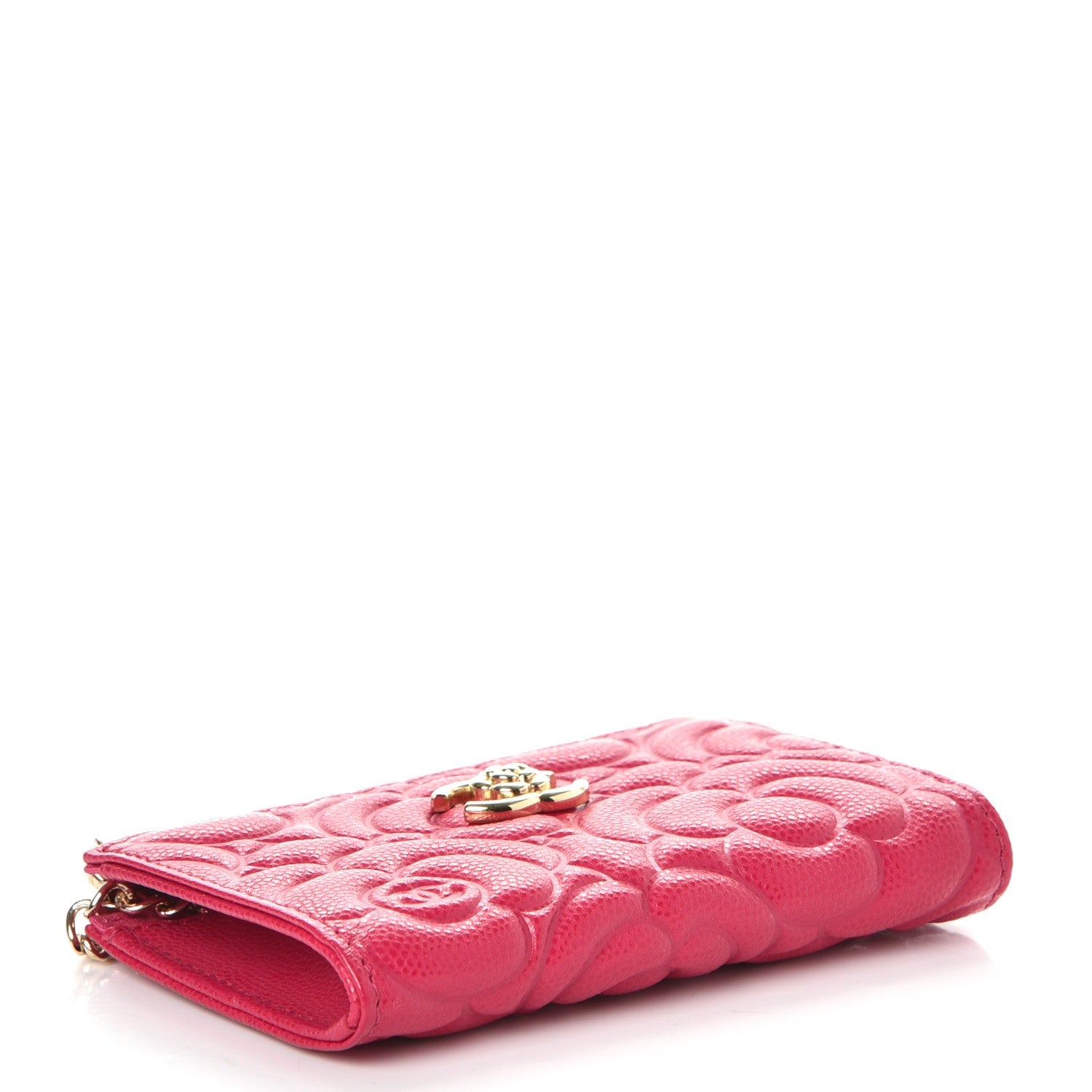 Chanel Caviar Camellia Embossed Key Holder Case Fuchsia 4 of 8
