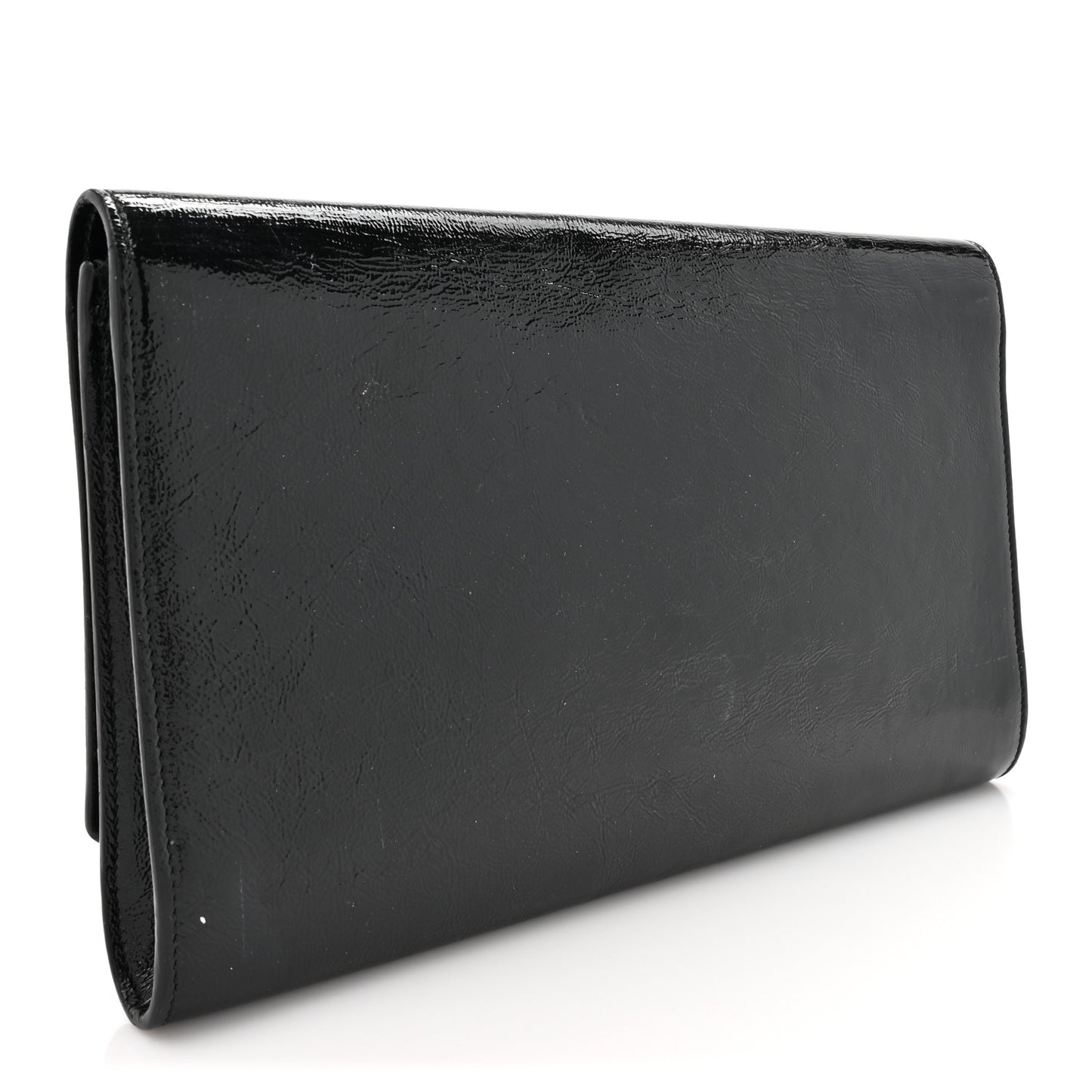Textured Patent Monogram Large Belle De Jour Clutch Black