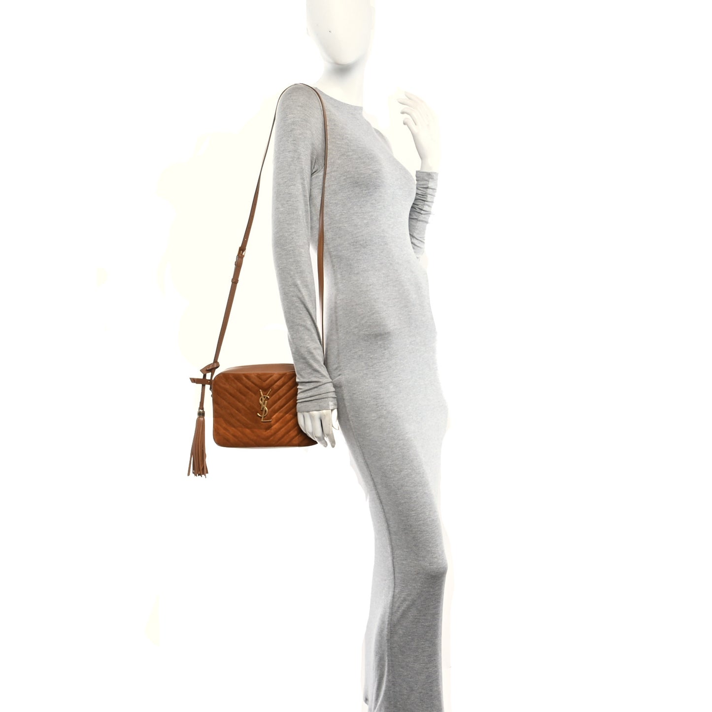 Suede Matelasse Monogram Lou Camera Bag Cinnamon