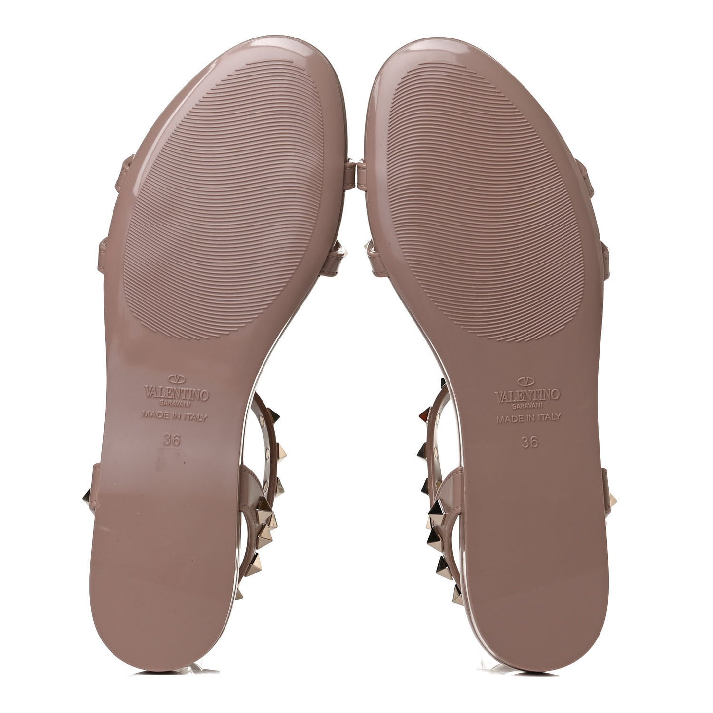 PVC Jelly Rockstud Caged Sandals 36 Poudre