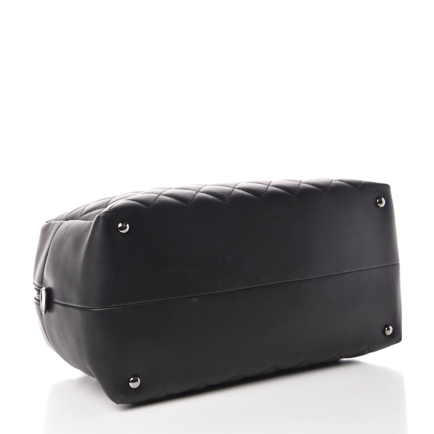 Chanel Calfskin Quilted Feather Weight Bowling Bag Black 5 of 10