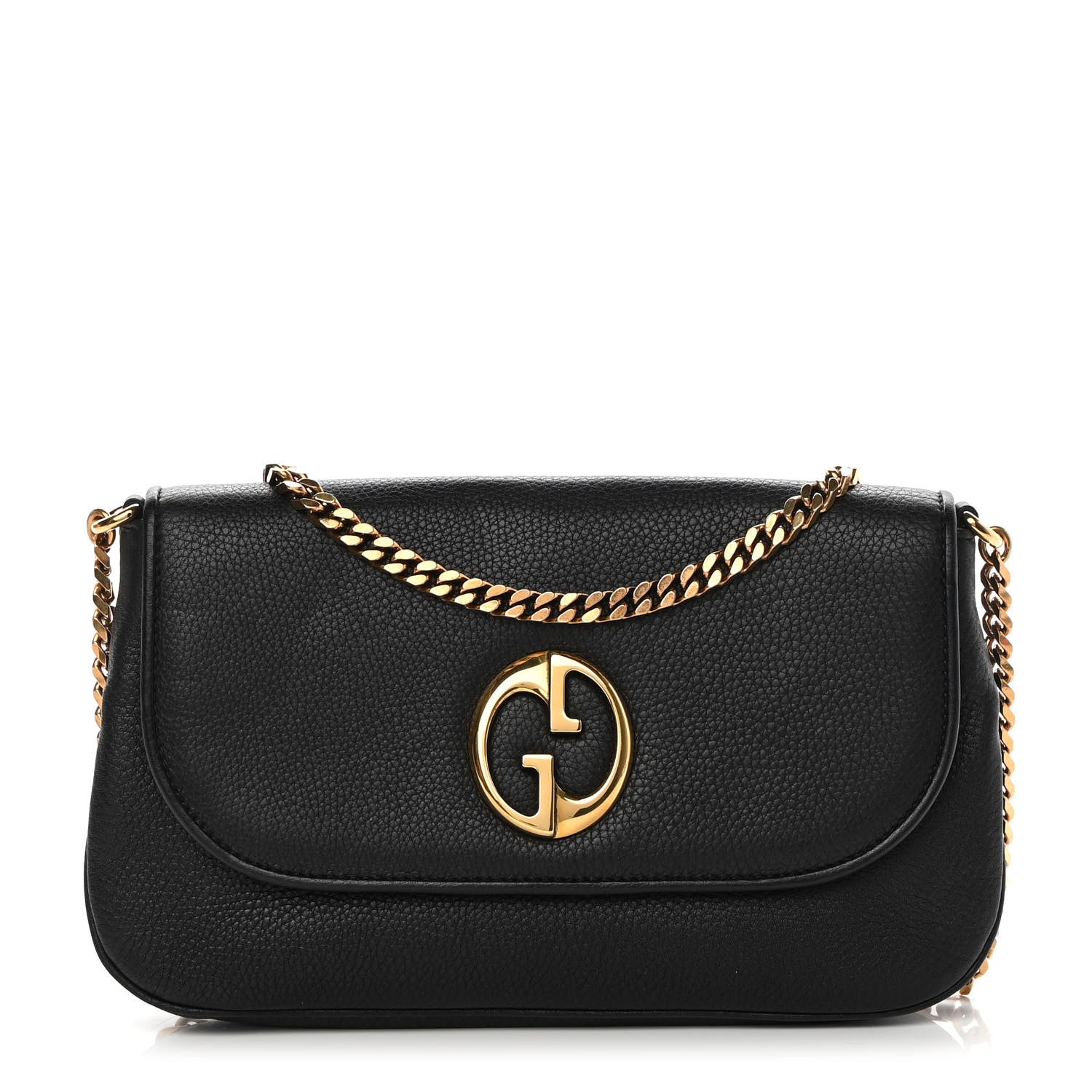 Gucci Calfskin Medium 1973 Chain Shoulder Bag Black 1 of 11
