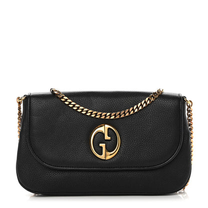 Gucci Calfskin Medium 1973 Chain Shoulder Bag Black 1 of 11
