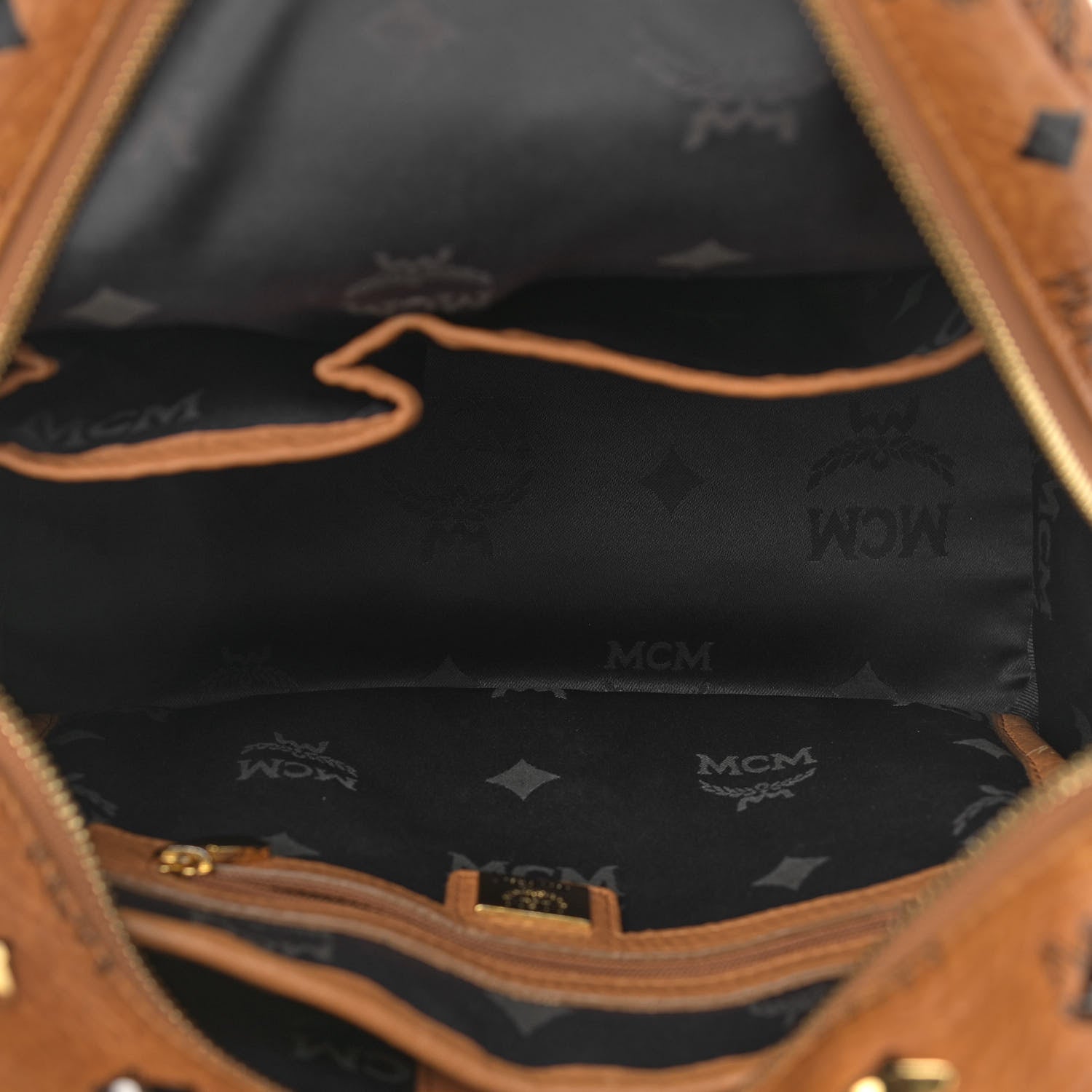 MCM Visetos Studded Small Stark M Backpack Cognac 5 of 17