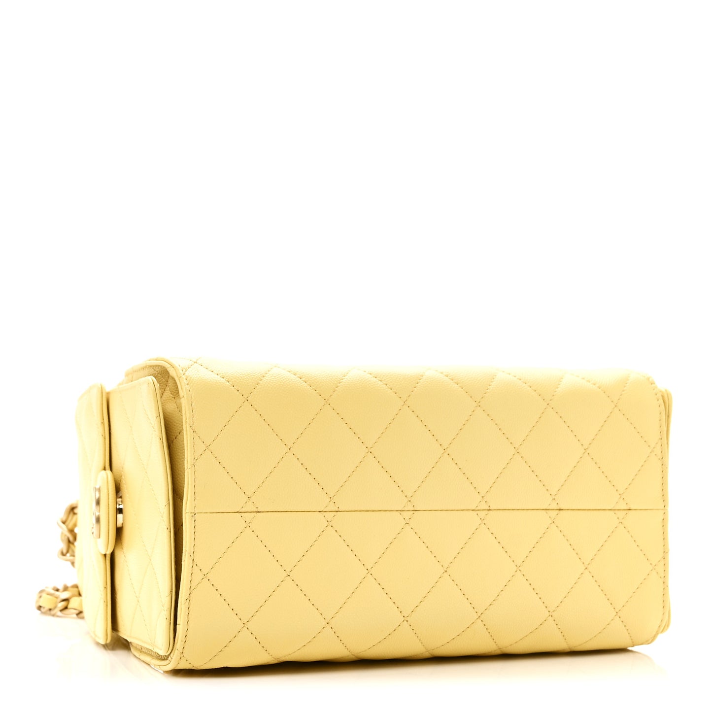Caviar Quilted Small Chanel 25 Handbag Light Yellow