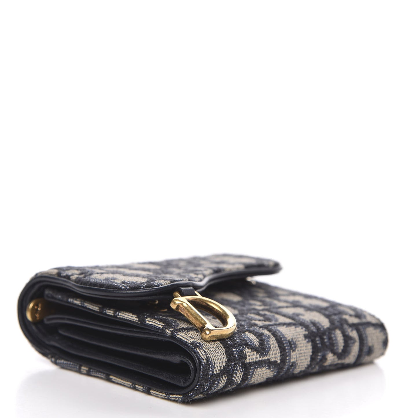 Oblique Saddle Lotus Wallet Blue
