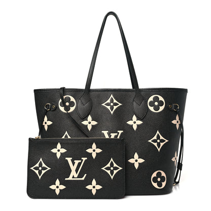 Louis Vuitton Empreinte Monogram Giant Neverfull MM Black Beige 3 of 11