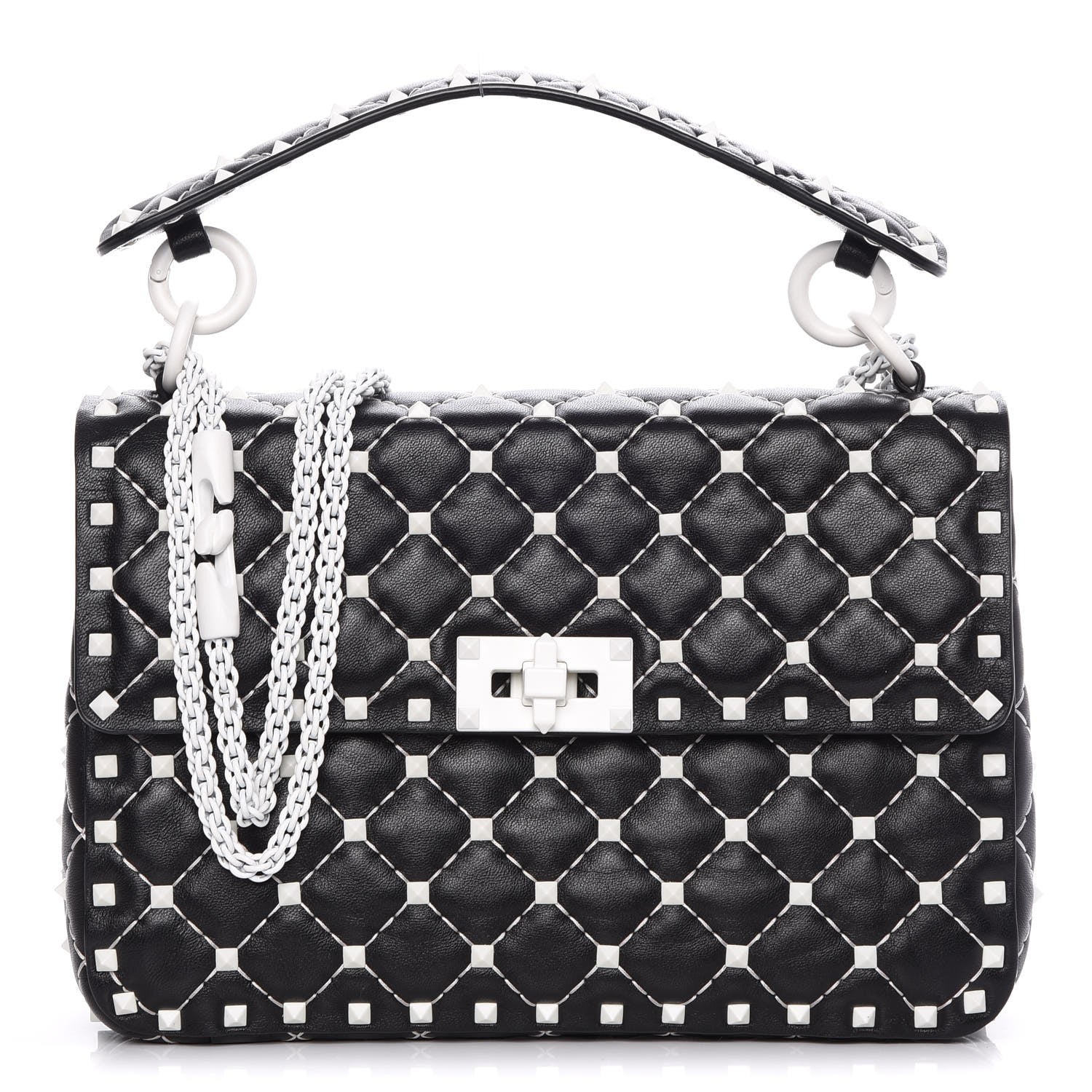 Valentino Garavani Lambskin Medium Free Rockstud Spike Shoulder Bag Black 1 of 8