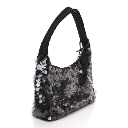 Prada Sequin Mini Re-Edition 2000 Bag Black 3 of 8