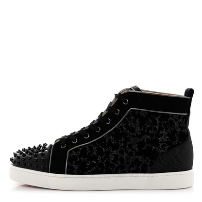 Christian Louboutin Velvet Lou Spikes Orlato Sneakers 46 Black Dark Gunmetal 1 of 8