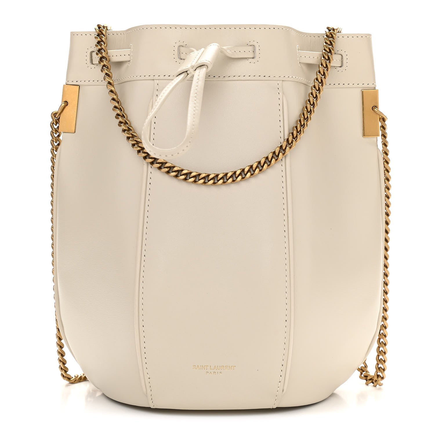 Saint Laurent Smooth Calfskin Small Talitha Bucket Bag Vintage White 1 of 9