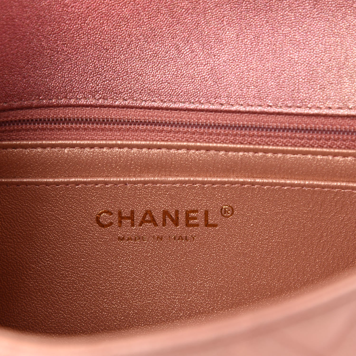 Chanel Metallic Lambskin Quilted Ombre Mini Rectangular Flap Pink 8 of 10