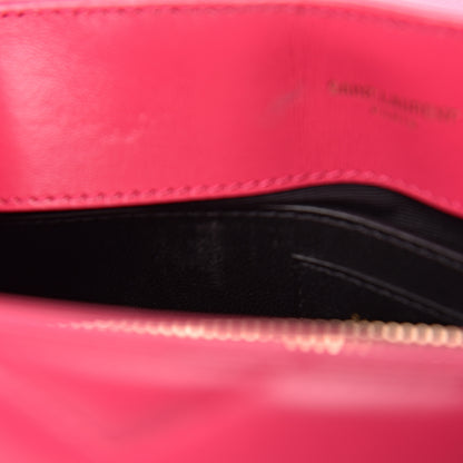 Saint Laurent Calfskin Y Quilted Monogram Small Loulou Chain Satchel Fresh Fuchsia 9 of 12