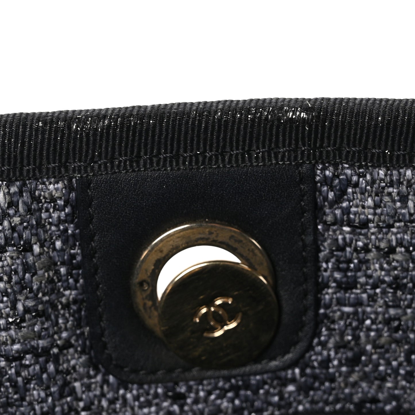 Lurex Boucle Small Deauville Tote Black