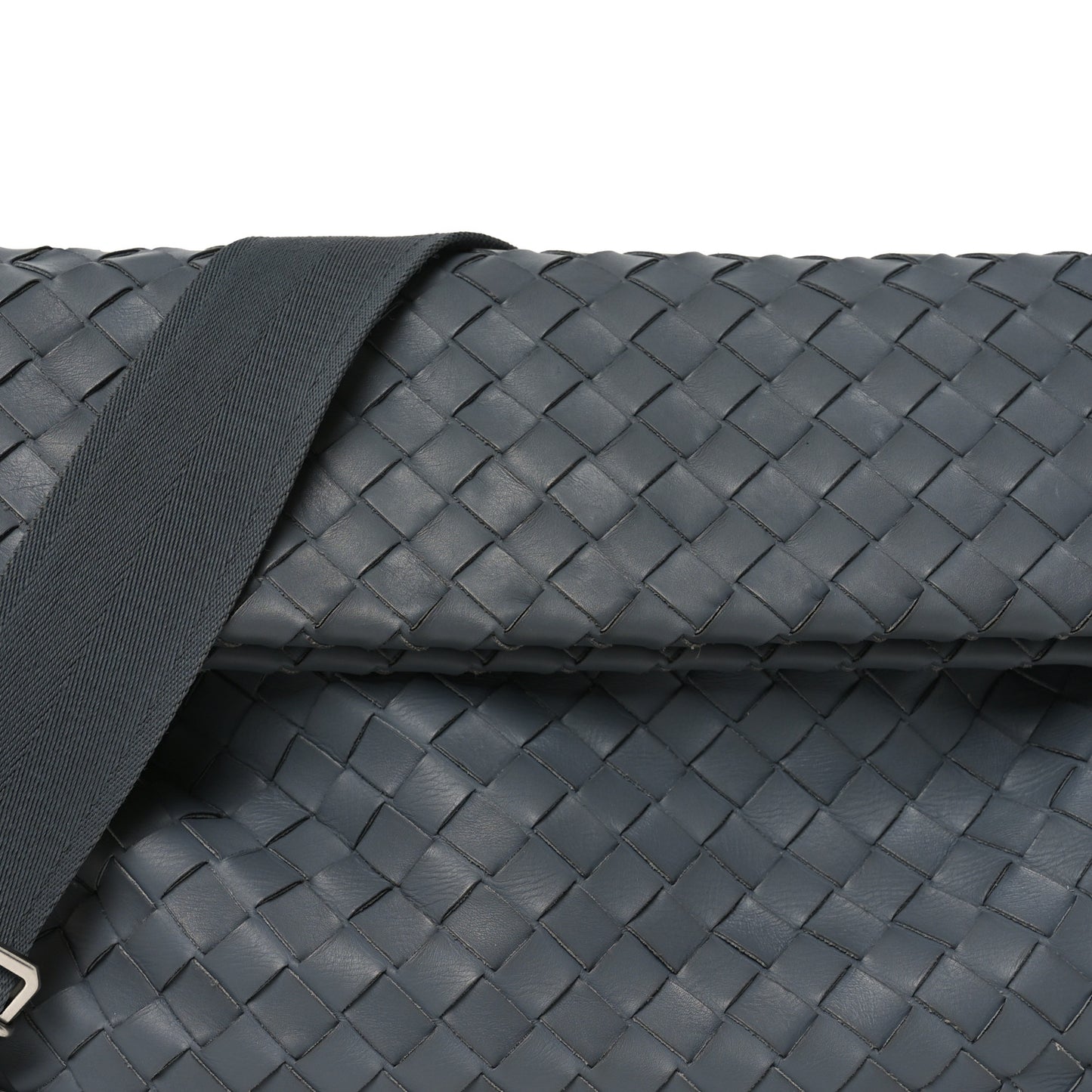 Nappa Intrecciato Large Fold Crossbody Messenger Thunder