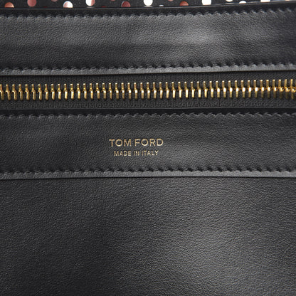 Tom Ford Calfskin Perforated T Twist Tote Black 6 of 9