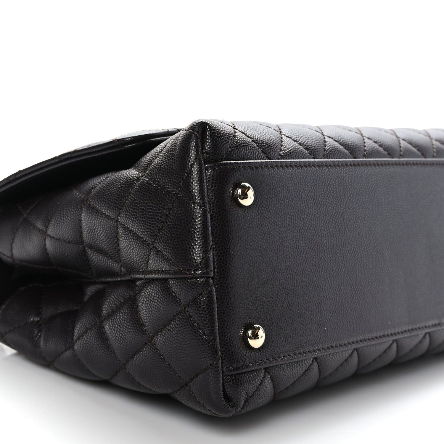 Chanel Caviar Quilted Small Coco Handle Flap Dark Brown 8 of 9