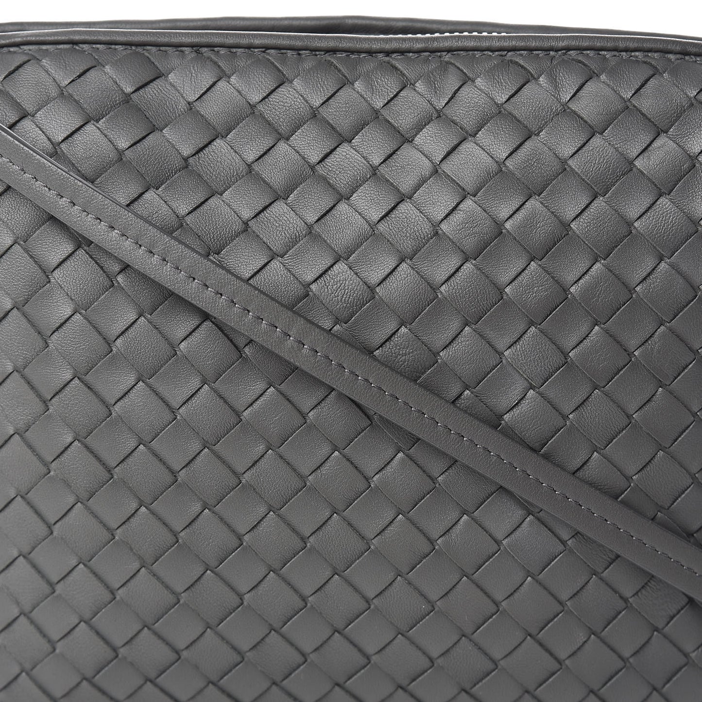 Nappa Intrecciato Nodini Crossbody Messenger Light Grey
