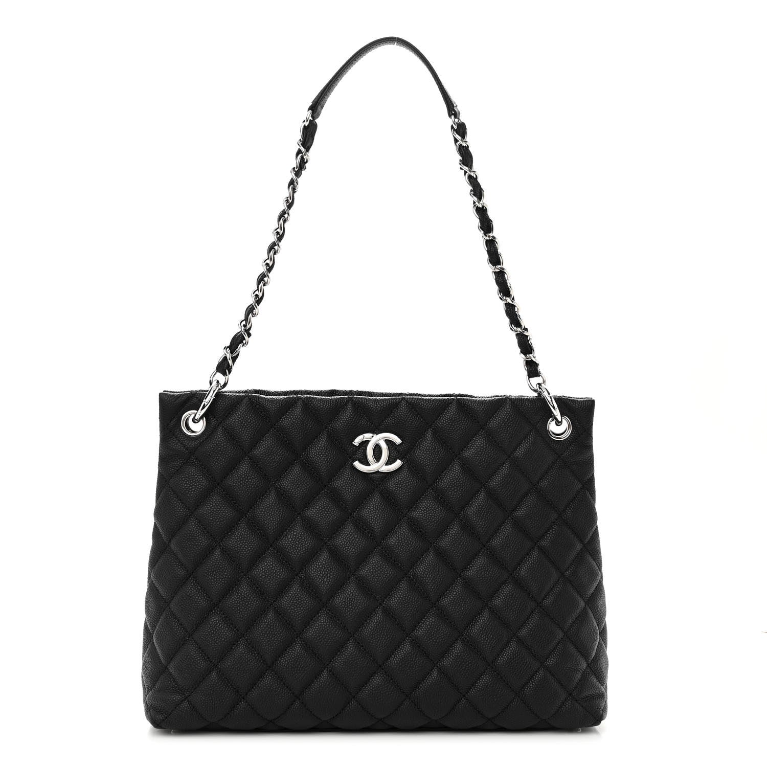 Chanel Caviar Quilted Large CC Shopping Tote Black 1 of 10