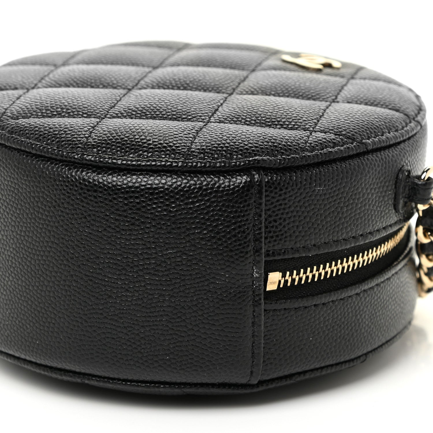 Chanel Caviar Quilted Round Clutch With Chain Black 10 of 11