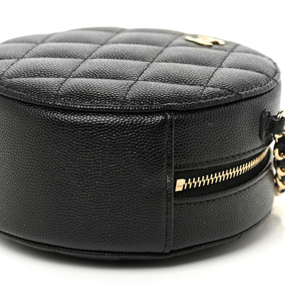 Chanel Caviar Quilted Round Clutch With Chain Black 10 of 11