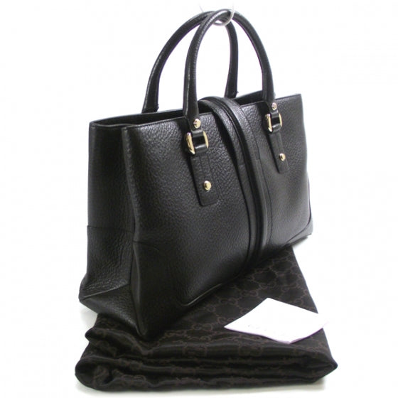 Gucci Leather Medium Junco Tote Black 3 of 10