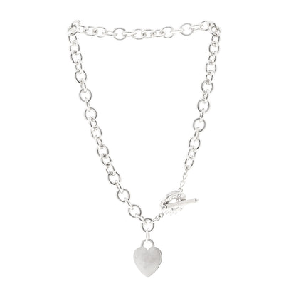 Tiffany Sterling Silver Heart Tag Toggle Necklace 3 of 5