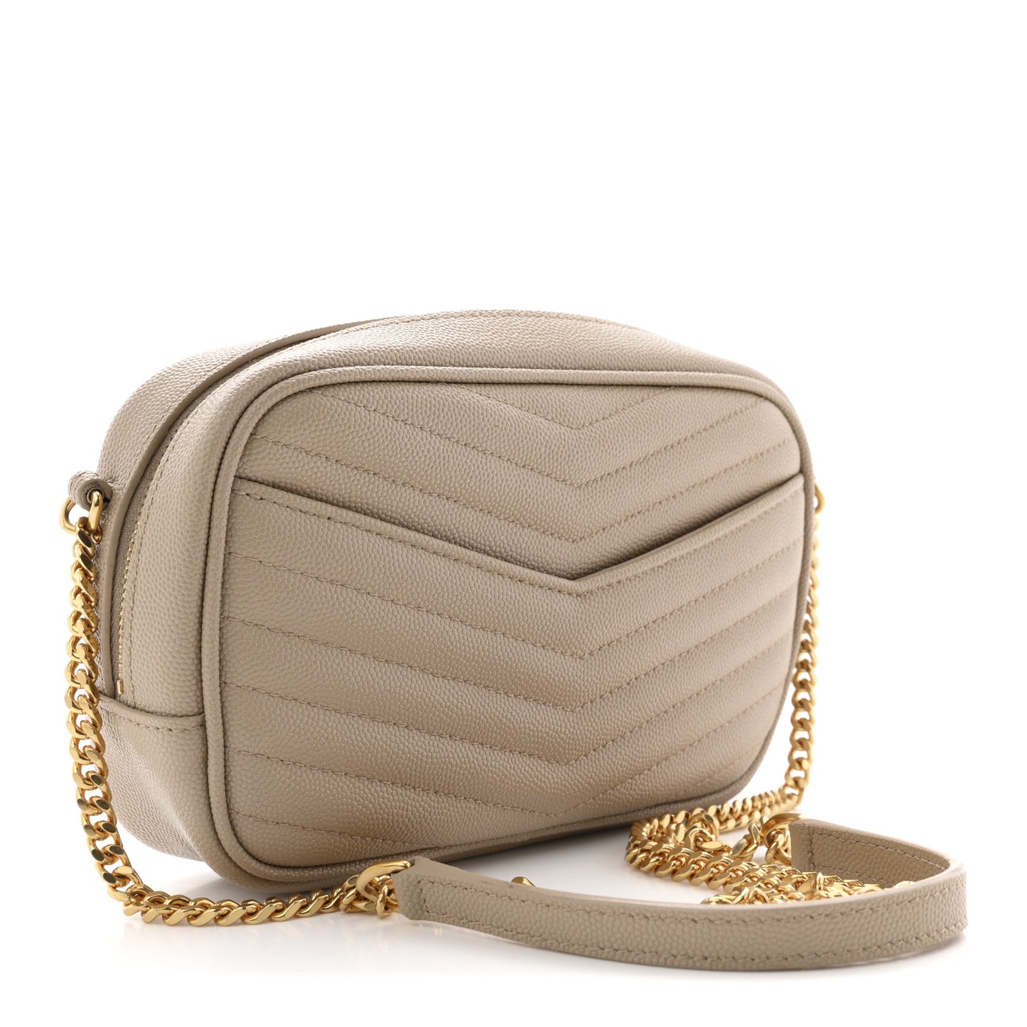Grain De Poudre Matelasse Monogram Mini Lou Camera Bag Dark Beige