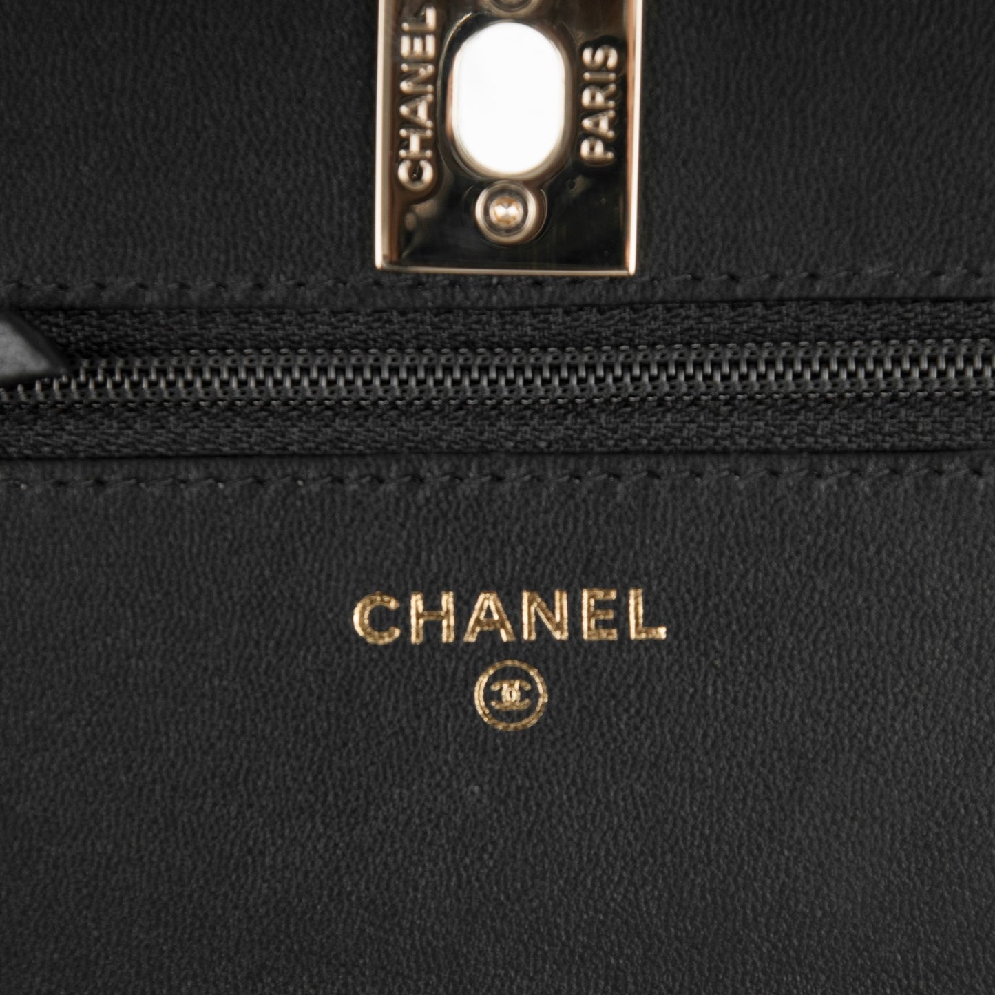 Lambskin Quilted Trendy CC Wallet On Chain WOC Black