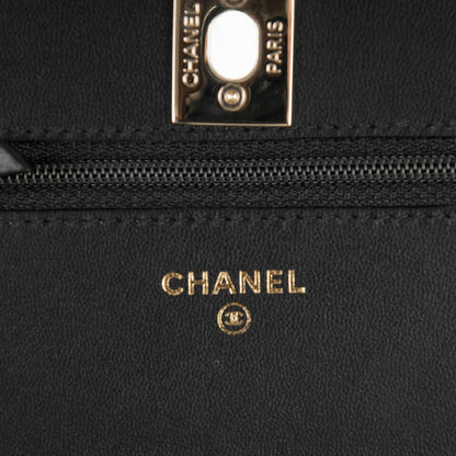 Chanel Lambskin Quilted Trendy CC Wallet On Chain WOC Black 8 of 10